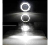 SANCAK Fog Light For A4 B6 Sedan 2001 2002 2003 2004 2005 Design Car LED Lens Fog Light With Angel Eye Daylight DRL(White and White)