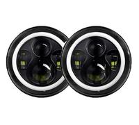 SANCAK Fog Light For Jeep For Wrangler TJ 2 Door 1997 1998 1999 2000-2006 Accessory 2pc Car 7" Led Round Halo Angel Eyes Headlights(2pcs Black)