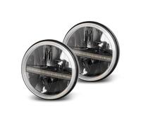 SANCAK Fog Light Motorcycle Headlamp H4 High Low Beam 6000K Driving Light With Halo DRL Ring Amber Turn Signal 12V 24V 2pcs 7 Inch