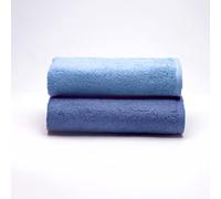 Sancarlos - Set of 2 Ocean Duo Wash Basin Towels, Blue and Dark Blue, 100% Cotton, 550 g/m2