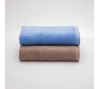 Sancarlos - Set of 2 Ocean Duo Wash Basin Towels, Blue and Stone, 100% Cotton, 550 g/m2
