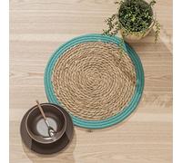 Sancarlos - Set of 2 Unlived Tablecloths Happy, Natural Color with Detail in Red, Round