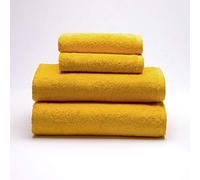 Sancarlos - Set of 4 Ocean Towels, 2 Wash Basin and 2 Bath Towels, Mustard, 100% Cotton, 550 g/m2