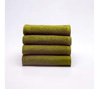 Sancarlos - Set of 4 Ocean Wash Basin Towels, Green, 100% Cotton, 550 g/m2