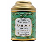 Sancha Tea Boutique Ayurveda Tea Tulsi Tea 25 Pyramid Tea Bags Ram Shyama + Vana Tulsi Blend Natural Immunity Boosting Tea