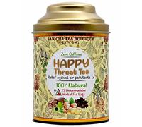 Sancha Tea Boutique Happy Throat Tea | Caffeine Free Tea (Pack of 25) | 100% Biodegradable Tea Bags | Pyramid Tea Bags | Herbal Tea | Bad Neck Tea | Mixed with Licorice