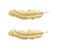 SANCHAKOU 2Pcs Dressing Table Cabinet Door Shoe Cabinet Feather Copper Handle Brass Wardrobe Door Handle 96Mm