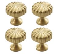 SANCHAKOU 4Pcs Shoe Cabinet Wardrobe Pumpkin Shaped Handle Brass Drawer Round Single Hole Cabinet Handle Large