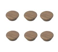 SANCHAKOU Cabinet Knobs 6Pcs Round Door Wooden Handles Wardrobe Cabinet Solid Wood Handles Drawer Shoe Cabinet Original Wood Single Hole Handles Round 60Mm Black Walnut