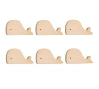 SANCHAKOU Cabinet Pulls Handles 6Pcs Children'S Wooden Handle Cabinet Door Drawer Wooden Handle Furniture Punch Free Paste Single Hole Jellyfish Whale Handle Whale