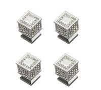 SANCHAKOU Cabinets Knobs 4 Pcs Plastic Zinc Alloy Single Hole Square Drill Round Drill Household Wardrobe Door Cabinet Wine Cabinet Drawer Small Handle Square Silver Zinc Alloy Model
