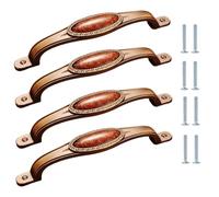 SANCHAKOU Ceramic Door Drawer Handles 4Pcs Ceramic Handle Zinc Alloy Wardrobe Cabinet Drawer Knobs 128mm Cat's Eye