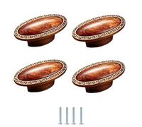 SANCHAKOU Ceramic Door Knob 4Pcs Ceramic Handle Zinc Alloy Wardrobe Cabinet Drawer Knobs Cat's Eye