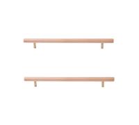 SANCHAKOU Decorative Knobs 2Pcs Beech Black Walnut Ash Wood Original Color Wardrobe Drawer Cabinet Wooden Extended Door Handle 320Mm Beech