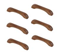 SANCHAKOU Drawer Knobs 6Pcs Drawer Door Solid Wood Handle Black Walnut Cabinet Wardrobe Door Handle Bridge Type 96Mm