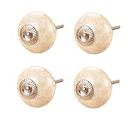 SANCHAKOU Furniture Handles 4Pcs Handmade Retro Round Ceramic Knobs Wardrobe Cabinet Drawer Long Screw Pulls Marble Color