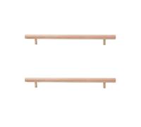 SANCHAKOU Furniture Knobs 2Pcs Beech Black Walnut Ash Wood Original Color Wardrobe Drawer Cabinet Wooden Extended Door Handle 224Mm Ash Wood