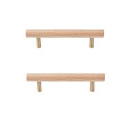 SANCHAKOU Kids Room Wooden Handles 2Pcs Beech Black Walnut Ash Wood Original Color Wardrobe Drawer Cabinet Wooden Extended Door Handle 96Mm Ash Wood