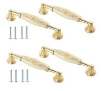 SANCHAKOU Kitchen Door Handles 4Pcs Gold Ceramic Handle Drawer Cabinet Wardrobe Door Pulls 117 * 20 * 30mm