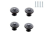 SANCHAKOU Kitchen Door Knobs 4-Pack Cabinet Handle Drawer Balcony Cabinet Bathroom Cabinet Handle Single Hole Black