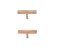 SANCHAKOU Wood Knobs 2Pcs Beech Black Walnut Ash Wood Original Color Wardrobe Drawer Cabinet Wooden Extended Door Handle Single Hole