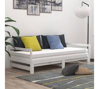 sanchia solid pinewood pull-out single day bed in white