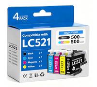 SANCTink LC521 LC521XL Ink Cartridges Compatible for Brother LC-521 Multipack for Brother DCP-J1260W DCP-J1310DW DCP-J1313DW DCP-J1360DW DCP-J1460DW, 4 Pack