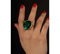 Sancto Medieval Fancy Dress Large Green Jewel Ring - Ring - Adult - Indoor - Manual - Plastic, Gemstone - No Assembly Required