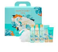 Sanctuary Spa Aqua Serenity Perfect Pamper Parcel Gift Set for Women, Body Wash, Bath Float, Body Scrub, Body Lotion, Hand Cream & Body Puff, Luxury Bath & Body Collection