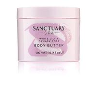 Sanctuary Spa Body Butter, White Lily & Damask Rose Body Moisturiser with Shea Butter, Vegan and Cruelty Free 300 ml