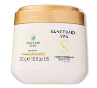 Sanctuary Spa Golden Sandalwood Sand and Salt Scrub, 92% Natural Body Exfoliator, Mineral Oil Free, Cruelty Free & Vegan, 300g