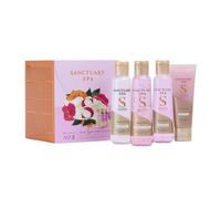Sanctuary Spa Lily & Rose Mini Spa Essentials Gift Set for Women, Body Wash, Bath Float, Body Scrub & Body Lotion, Floral Bath & Body Collection with White Lily & Rose
