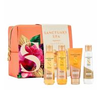 SANCTUARY Spa Signature Glow & Go Washbag - Luxury Travel-Size Skincare Gift Set for Women with Body Wash, Scrub & Lotion - Perfect for Pampering, Self Care & Christmas