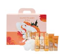 Sanctuary Spa Signature Perfect Pamper Parcel Gift Set for Women, Body Wash, Bath Float, Body Scrub, Body Lotion, Hand Cream & Body Puff, Luxury Bath & Body Collection