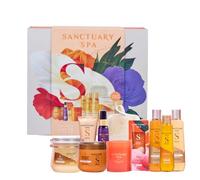 Sanctuary Spa Total Spa Collection Gift Set for Women, 10-Piece Bath & Body Gift Set with Sleep Mist, Body Wash, Body Butter, Scrub, Shower Oil, Hand Cream & Candle