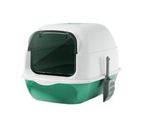 Sanctuary with Enclosed Door and Lid - Covered Cat Litter Box for Large Cats, Hooded Litter Box with Privacy Door, Extra Large Litter Box for Indoor Cats- Green