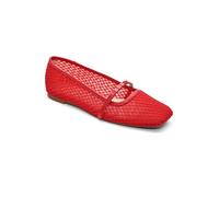 Sanctuary Women's Chic Mary Jane Timeless Strap Ballet Flat with Cushioned Footbed and Flexible Sole, Coral Red, 4.5 UK