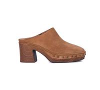 Sanctuary Women's Emily Platform Clogs-Slip-on Block Heel Mules with Padded Insole and Minimalist Design, Brown, 6 UK