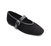 Sanctuary Women's Gia 2.0 Mary Jane Flats-Crochet Knit, Slip-on, Memory Foam Cushioning, Flexible Rubber Outsole, Black, 2.5 UK