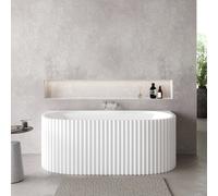 Sanctura Interval Fluted Back to Wall Freestanding Bath 1600 x 780mm