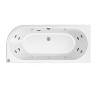 Sanctura J Shape Whirlpool Bath 1700 x 800mm with 14 Jets - Left Hand