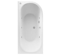 Sanctura J Shape Whirlpool Bath 1700 x 800mm with 6 Jets - Left Hand