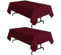 sancua 2 Pack Burgundy Tablecloth 60 x 120 Inch, Rectangle 8 Feet Table Cloth - Stain and Wrinkle Resistant Washable Polyester Table Cover for Dining Tables, Buffet Parties and Camping