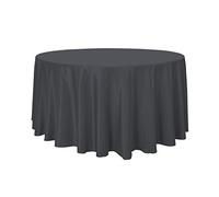 sancua Round Tablecloth - 108 Inch - Water Resistant Spill Proof Washable Polyester Table Cloth Decorative Fabric Table Cover for Dining Tables, Buffet Parties and Camping, Grey