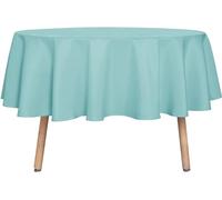 sancua Round Tablecloth - 60 Inch - Water Resistant Spill Proof Washable Polyester Table Cloth Decorative Fabric Table Cover for Dining Tables, Buffet Parties and Camping, Turquoise