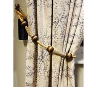 (Sand) 2 x Tie Backs Woven Rope Curtain Tieback Holdbacks