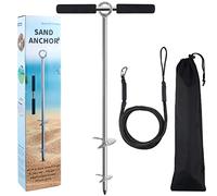 Sand Anchor for Boat 24 inch, 316 Stainless Steel Beach Anchor with Removable Handle and Bungee Dock Line to Hold Watercraft Secure, Jet Skis,Kayak,PWC ect. Apply to The Sandbar or Shallow Water