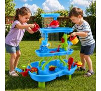 Sand and Water Table for Toddlers, 4-Tier Water Play Table with Rich Accessories, Summer Sand Beach Sensory Activity Playset, Kids Garden Outdoor Toys for Boys Girls Ages 3-12,Play Water Pool Bath Toy