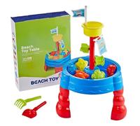 Sand and Water Table - Outdoor Waters Play Activity Center for Kids Girls, Lawn Garden Backyard Beach Patio Fun with Compartments, Interactive Toy for Hands-On Learning