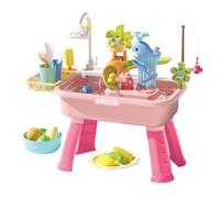 Sand And Water Table With Lid And Accessories Educational Beach Toys - Kids Electric Water Table, For Preschoolers Backyard Patio Beach Camping Daycare Home Bathroom Playroom Birthday